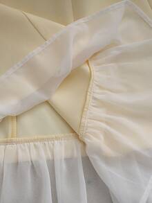 GlowEve Đầm midi dáng chữ A không tay, thắt eo, chất liệu chiffon thủ công, kiểu Pháp thanh lịch, thích hợp cho mùa hè, sinh nhật, lễ tốt nghiệp và các dịp lễ hội. - Màu vàng - Xem 4