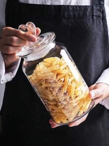 1个心形玻璃储物罐，带密封盖，透明，可用于存放糖果/食品/香料/盐/糖/咖啡/茶叶，容量可选500毫升/800毫升/1200毫升 - 透明色 - 查看 6