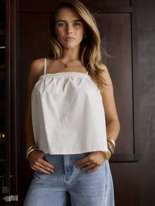 Aralina BABYDOLL CAMI TOP WITH BRODERIE TRIM - White - View 5