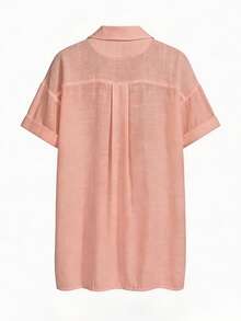 Swim Vcay Women's Solid Color Kimono Cover-Up For Beach/Resort - Coral Pink - View 6