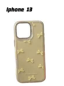 Luxury Rhinestone Lens Bow Phone Case Compatible With IPhone 17 16 15 14 Promax 13 Luxury Stylish Blingbling Protect Back Cover - Yellow - View 20