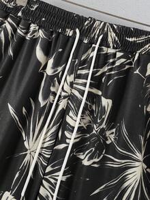 Genlund Men's Palm Tree Print Vest And Shorts Casual Suit, Vacation, Holiday - Multicolor - View 6