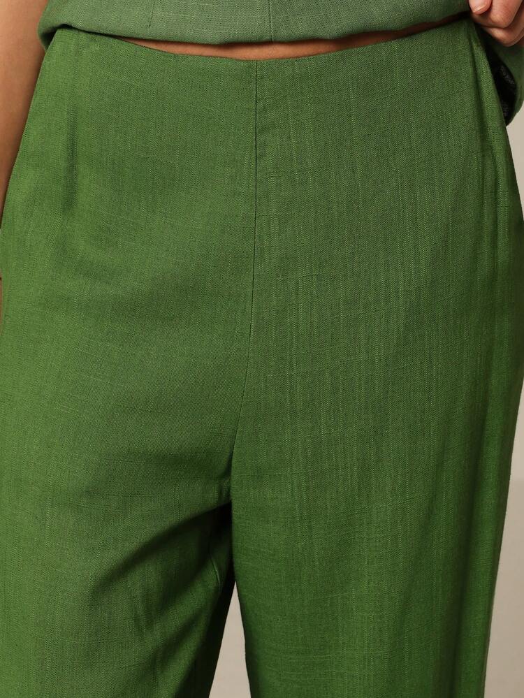 KSTM Pantaloni larghi in lino a vita alta, vestibilità morbida, lunghezza intera, pantaloni casual primaverili ed estivi, con vita elastica, stile palazzo