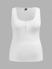 Slaydiva 2pcs/Set Casual Black & White Plus Size Women Camisole And Tank Top, Suitable For Summer Music Festivals - Black and White - View 4