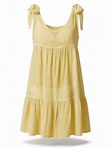 Swim Vcay Summer Outfits For Women Simple Solid Color Women's Sleeveless Cover Up For Daily Wear Summer - Light Yellow - View 7