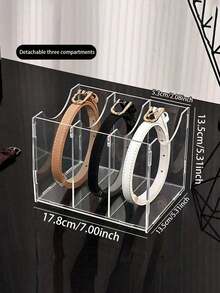 Transparent Multi Size Belt Chain Necktie Headband Scarf Organizer Box Detachable Modular Assembly Daily Wardrobe Storage Dresser Drawer Jewelry Accessory Display Multi Functional Clear Stackable Container - Multicolor - View 17