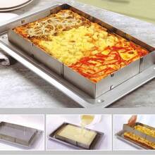 1 Piece Adjustable 11 Inch - 21 Inch Rectangular Stainless Steel Flexible Expandable Mousse Cake Mold, Suitable For Birthday Cake, Tirmisu, Bread, Pastry Baking - Baking Tool - Silver - View 4