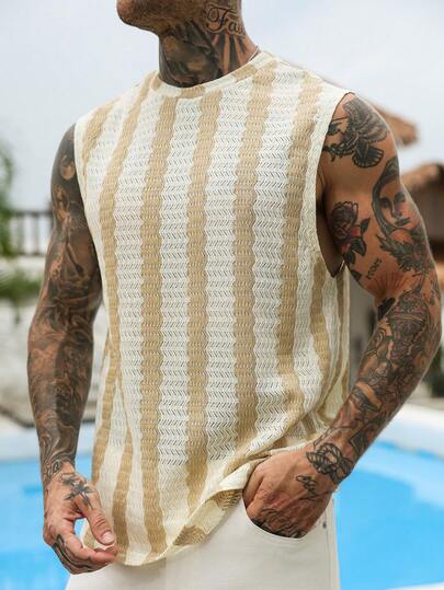 VENTUSAIL Men's Casual Knit White Tank Top, Versatile