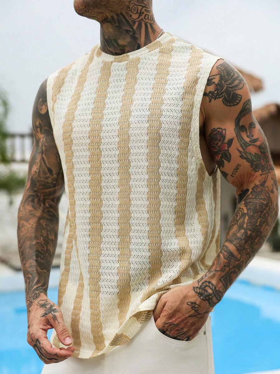 VENTUSAIL Camiseta de punto blanca casual para hombre, versátil - Verde - Ver 1