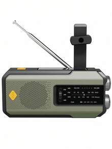 Teckwe Radio Cuaca Darurat Badan Kelautan dan Atmosfer Nasional (NOAA), Radio Generator Engkol Tangan Portabel, Bertenaga Surya dengan Cadangan Baterai, Penerimaan AM/FM/NOAA, Fungsi Alarm SOS, Baterai 2000mAh Terintegrasi, Lampu Senter LED 3 Kecepatan, Antarmuka Pengisian Daya Tipe-C, Cocok untuk Keadaan Darurat di Dalam dan Luar Ruangan, Mendaki dan Berkemah - View 5