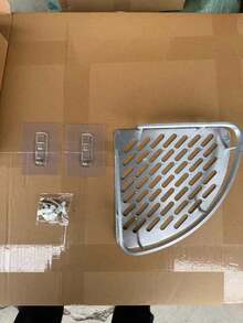 Leicht zu installierender Eckduschkorb aus Aluminium, wandmontiertes Badezimmer-/Küchen-Aufbewahrungsregal, rostfreies Aluminium-Badezimmer-Dreieckregal ohne Bohren, wandmontiertes Toiletten-/Waschtisch-Eckregal, Badezimmer-Accessoires - Verschiedenfarbig - Übersicht 10