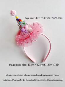 2Pcs Pet Birthday Party Set Includes Cake & Hat Decor, Pink & Blue, Gift For Dogs Puppies Party Decoration - Multicolor - View 3