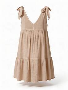 Swim Vcay Summer Outfits For Women Simple Solid Color Women's Sleeveless Cover Up For Daily Wear Summer - Khaki - View 8