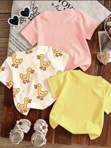 Baby Girl Casual Fashionable Floral & Letter Graphic Print Short Sleeve T-Shirts, "Mommy And Me" Matching - Multicolor - View 2