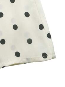 GlowEve Women's Elegant Polka Dot Print Ruffle Faux Pearl Button Dress - Apricot - View 4