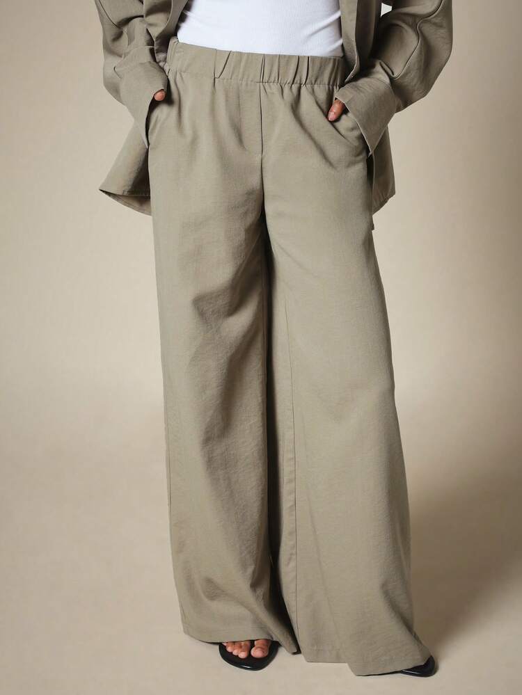 KSTM Pantaloni larghi e rilassati da donna, vita alta, pantaloni palazzo, casual, vestibilità ampia e fluida, adatti per l'ufficio
