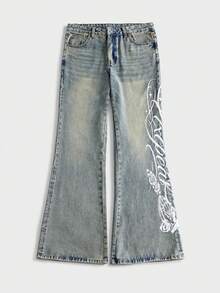 AXEPEAK Quần jeans ống loe thời trang mùa hè dành cho nam, có đai, đa năng, thích hợp mặc hàng ngày. - Màu xanh lam - Xem 7