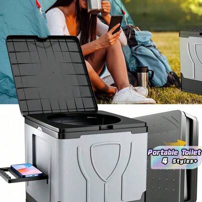 1 Bồn vệ sinh di động dùng trong cắm trại, bồn vệ sinh xách tay cho người lớn, bồn vệ sinh cắm trại có nắp đậy, bồn vệ sinh cắm trại có giá đỡ, bồn vệ sinh di động cho cắm trại, leo núi, du lịch đường dài, ô tô, lều, nhà vệ sinh cho tài xế xe tải, phụ kiện nhà vệ sinh, dụng cụ nhà vệ sinh