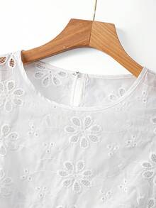 GlowEve 女士提花衬衫，夏季服装，度假服装，沙滩服装 - 白色 - 查看 8