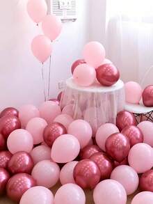 30PCS Pink Metallic Red Latex Balloons Set For Wedding Birthday Princess Theme Party Decorations - multicolor - View 5