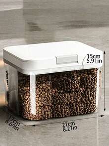 1 pieza Recipiente de almacenamiento de alimentos para mascotas a prueba de humedad e insectos de 2.9L/5L/10L/15L, balde de almacenamiento de alimentos para gatos/perros de gran capacidad, almacenamiento hermético de granos para mascotas, diseño transparente para verificar la comida restante. - Multicolor - Ver 11