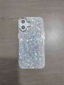 1-Piece Luxury Shiny Diamond Leather Phone Case Compatible With  16e ,16,16 Pro,16Pro Max ,16Plus - Silver - View 17