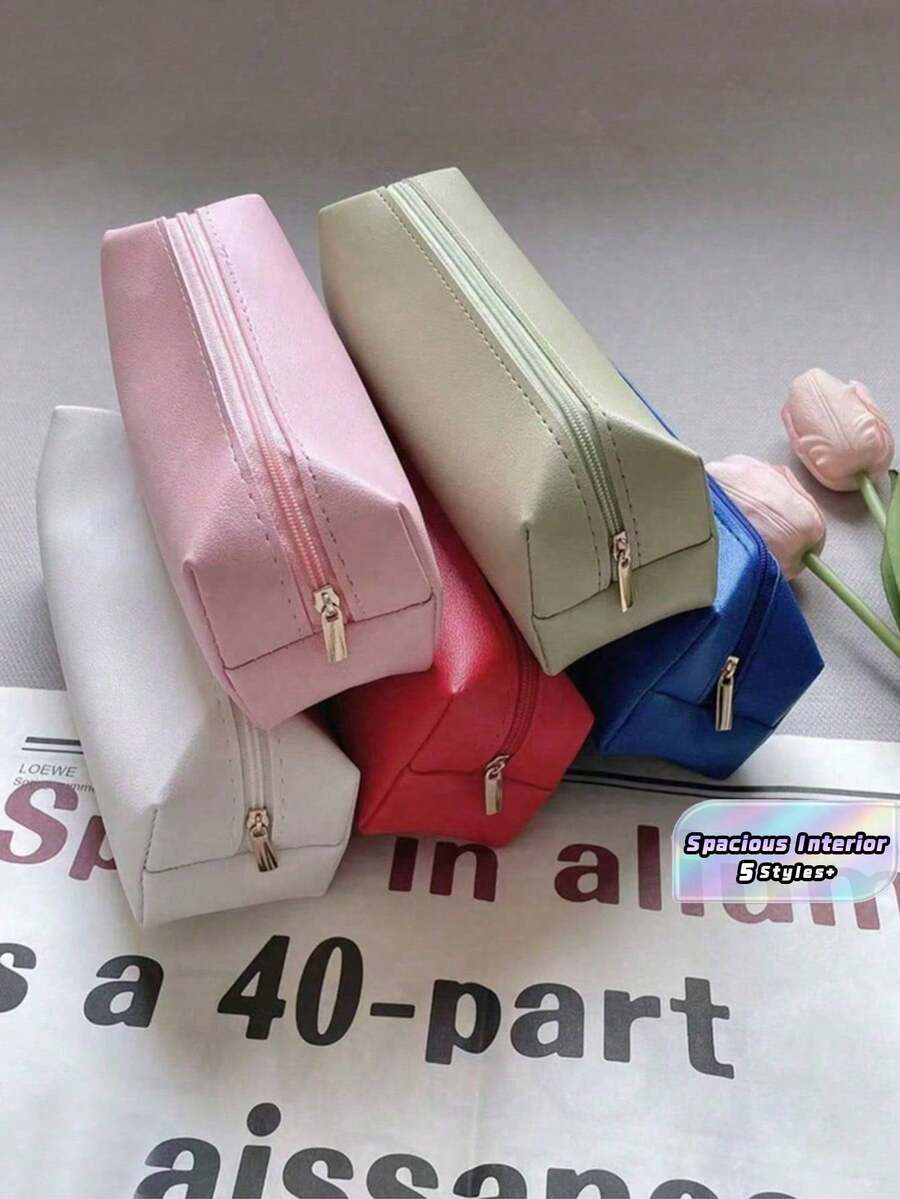 1个可折叠化妆文具铅笔收纳袋,便携式 - 彩色 - 查看 1