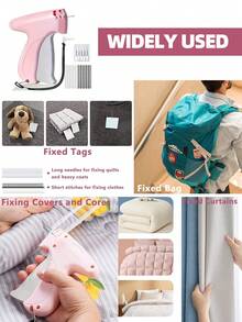 1 + 1000pcs Clothes Repair Sewing Gun Kit, Portable Clothing Mending Sewing Machine, Quick Stitch Gun, Mini Sewing Gun, Fast Mending Clothes Quilt Sewing Gun, Sewing Binding Machine - Sewing Gun + 1000 Glue Needles + 6 Needles - View 6