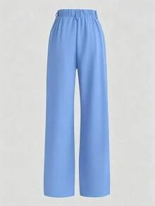 Franclia Bộ vest nữ màu nâu không tay, kiểu dáng thanh lịch, gồm áo khoác và quần, thích hợp mặc công sở. - Màu xanh nhạt - Xem 3