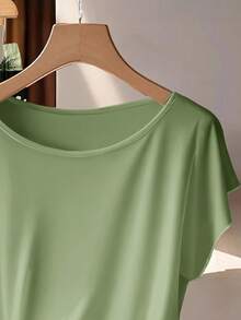 SHEIN Clasi Conjunto informal y romántico de pantalones de mujer de talla grande con estampado floral verde, conjunto de 2 piezas, atuendo de vacaciones, adecuado para el verano - Multicolor - Ver 4