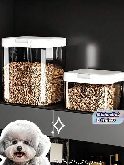 1 hộp đựng thức ăn cho thú cưng chống ẩm và chống côn trùng dung tích 2,9L/5L/10L/15L, xô đựng thức ăn cho chó/mèo dung tích lớn, hộp đựng ngũ cốc kín khí cho thú cưng, thiết kế trong suốt để kiểm tra lượng thức ăn còn lại.