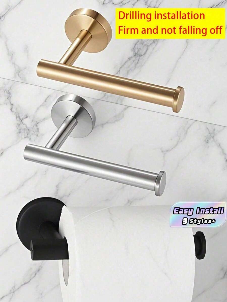 Multi-Purpose Toilet Paper Holder, Wall Mounted Bathroom & Kitchen Organizer For Paper Towels & Tissues - Multicolor - View 1