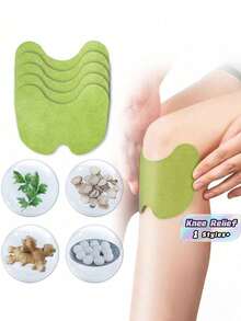 Parche natural de hierbas para la rodilla con extractos vegetales, compresa autocalentable para relajación de articulaciones y músculos, alivio para la espalda, brazos, muñecas y piernas - Verde - Ver 1