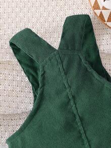 SHEIN Quần yếm thường ngày túi hộp màu trơn cho bé trai - Màu xanh lá cây đậm - Xem 6