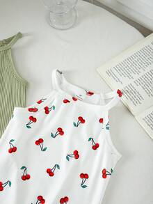 Genkimix Kids Kleine Mädchen Lässig Urlaubs Trägerkleid - Weiss - Übersicht 7