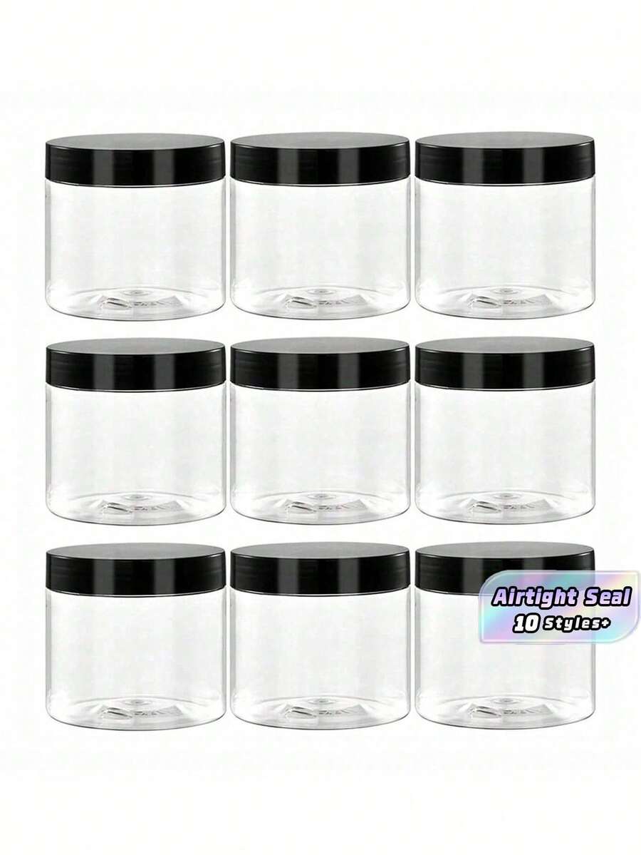 9PCS 2.75 Inch PET Plastic Containers With Lids, Leak-Proof Travel Jars For Creams, Paints, Samples & Cosmetics
