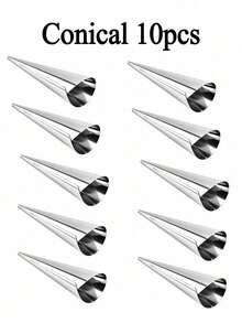 Croissant Cone Maker Mold - Reusable Stainless Steel Tubes For Homemade Hollow Pastries, Professional DIY Baking Tool - Silver - View 11