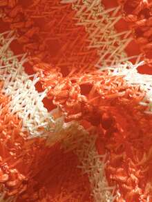 Swim Mod Summer Women 2pcs Textured Knit Fabric Triangle Tie Top And Ruched Bikini Bottoms Swimwear Set - Orange - View 6