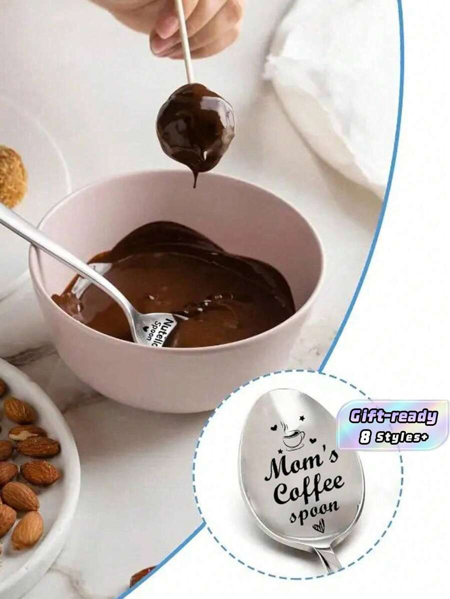 Personalized Coffee Spoon - Engraved Stainless Steel Tea/Coffee Stirrer - Multicolor - View 1