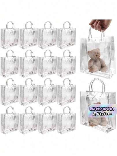 Bolsa de mano transparente de PVC, bolsa de regalo, bolsa de regalo de puesto, bolsa de plástico para tienda de ropa