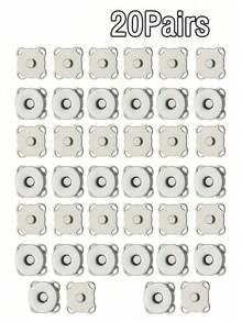 4 Cặp/10 Cặp/20 Cặp Nút Nam Châm Tự Làm, Khóa Nam Châm Hình Hoa Mận Khâu Tay, Nút 18mm - bạc - Xem 12