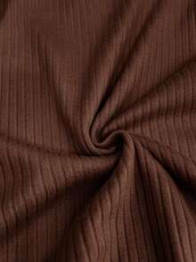 Franclia Women's Elegant Casual V-Neck Short Sleeve T-Shirt - Rust Brown - View 3