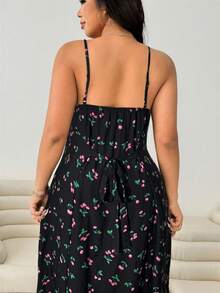 Solflare Plus Size Floral Print Camisole Dress - Multicolor - View 4