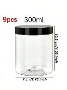 9PCS 2.75 Inch PET Plastic Containers With Lids, Leak-Proof Travel Jars For Creams, Paints, Samples & Cosmetics - Black and White - View 19