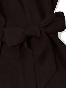 GlowEve CURVE Women's Solid Color Fashionable Tie-Up Vest Jacket - Brown - View 4