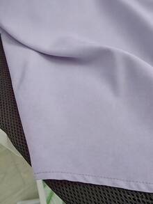SHEIN LUNE 大码夏季休闲无袖纽扣 Polo 衫 - 淡紫色 - 查看 4