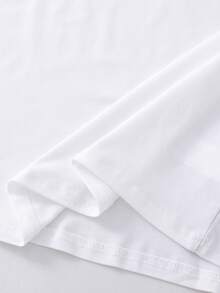 Vacaura 2 pezzi/set Maglietta a girocollo casual e pantaloni sportivi con stampa a blocchi di colore in contrasto per ragazzi adolescenti, tessuto confortevole, vestibilità slim, adatto per più stagioni - Bianco e nero - Visualizzare 6