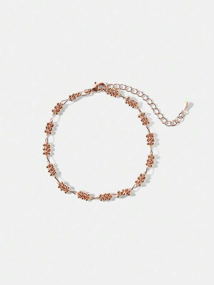 ROSE GOLD BALL BEAD CHAIN SIMPLE AND COMPACT BRACELET