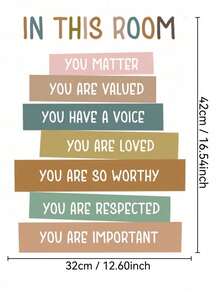 Vinilos de afirmaciones positivas para la habitación de los niños - Texto motivacional en estilo de dibujos animados con citas inspiradoras (Tú importas, Amado), decoración de guardería - Multicolor-B - Ver 10