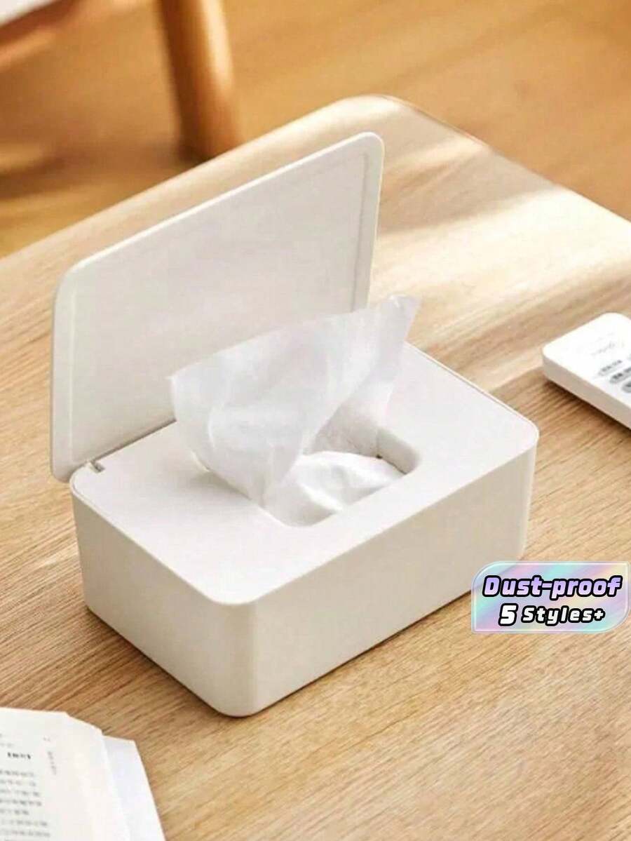 Caja de escritorio para el hogar con tapa para guardar toallitas húmedas para bebé, caja vacía para almacenamiento de toallitas húmedas - Multicolor - Ver 1
